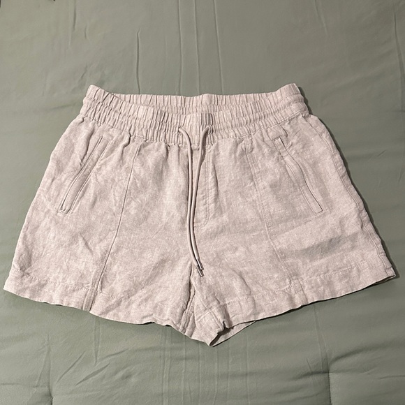 Athleta High Waist Linen Shorts - cream - Picture 1 of 4